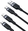 Kabel 3w1 USB-A / USB-C micro-USB Lightning Joyroom S-1T3018A18 30cm 3.5A w oplocie czarny